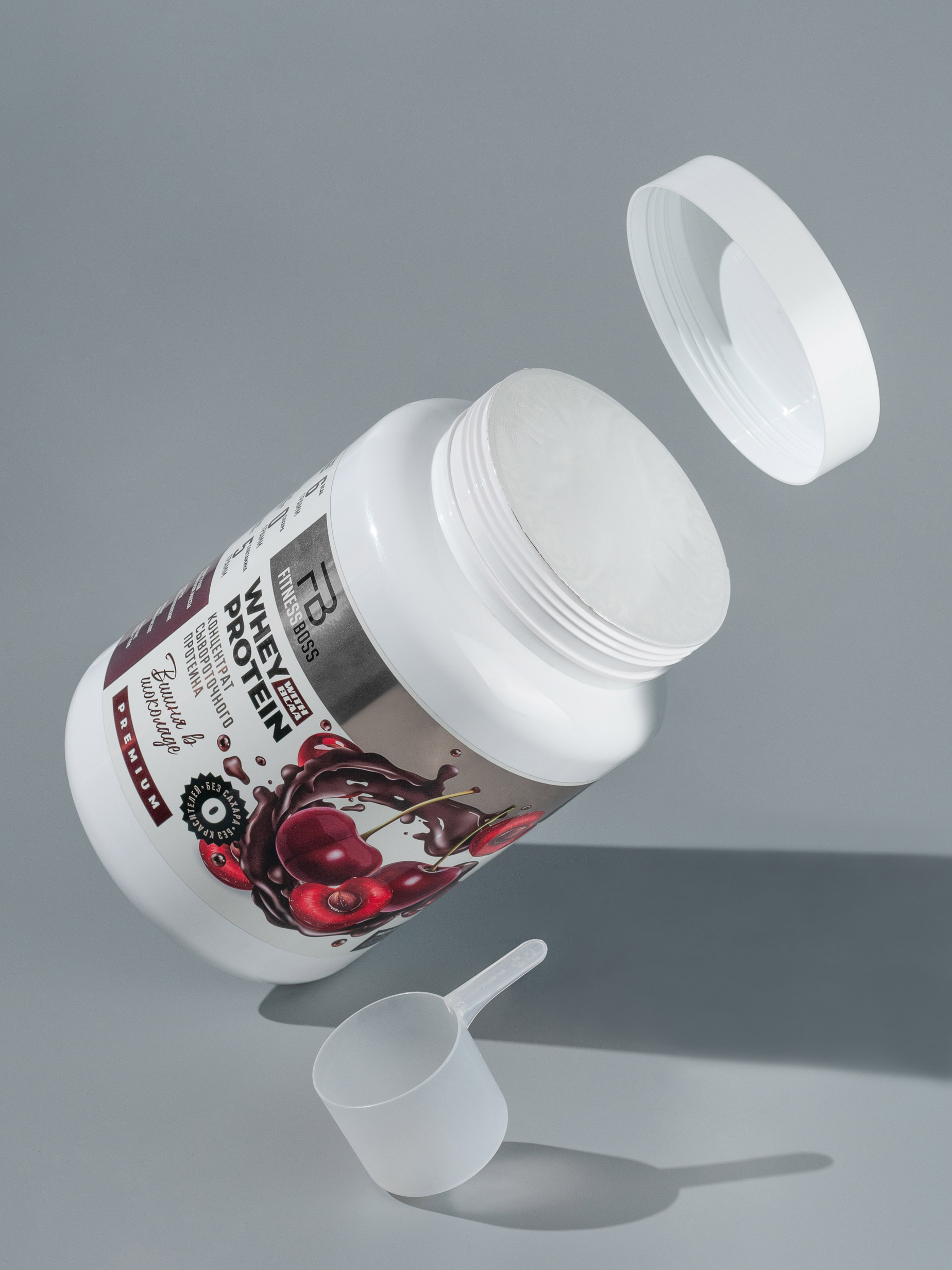 картинка Сывороточный протеин FitnessBoss, вкус "Вишня в шоколаде" 