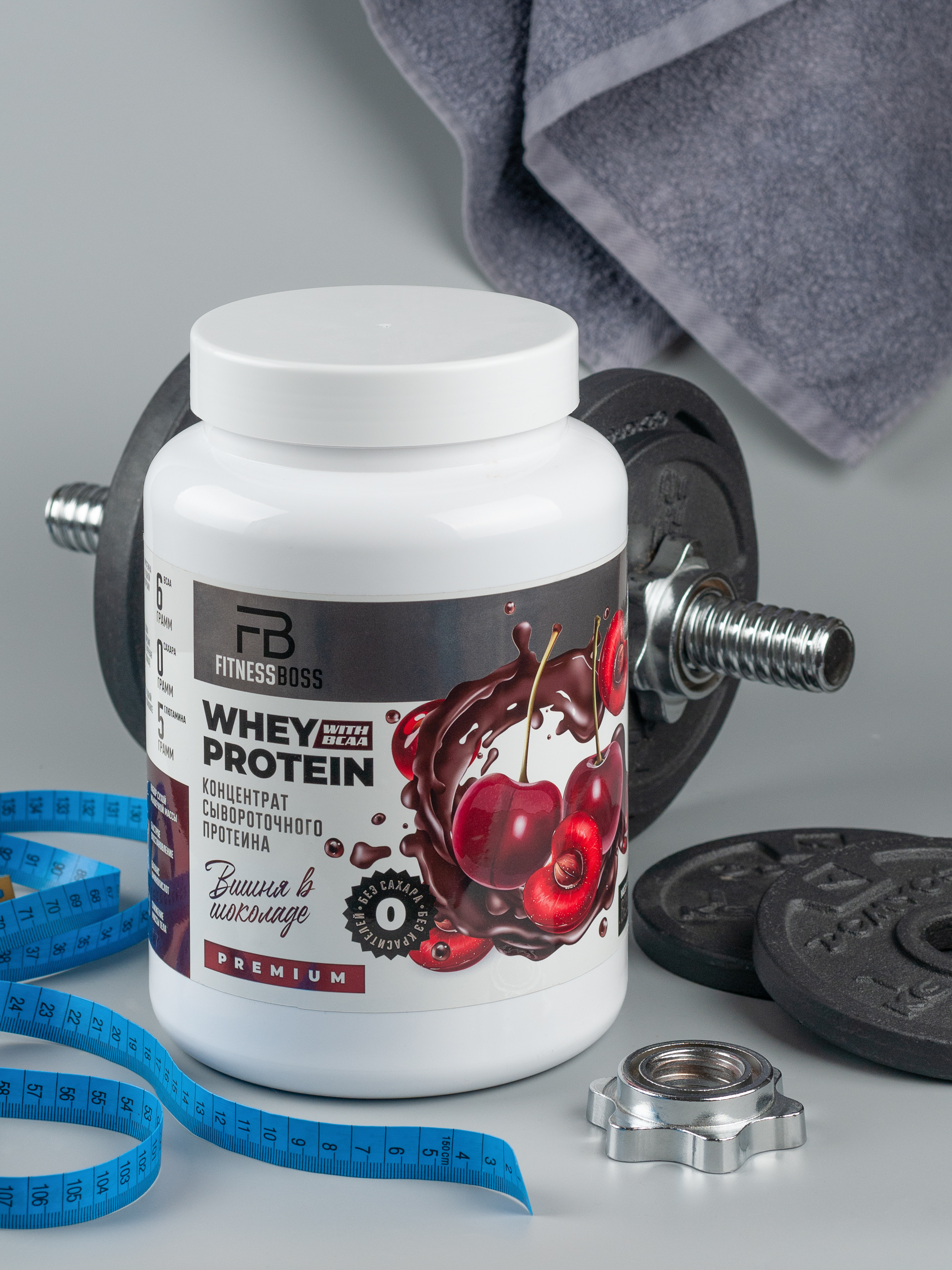 картинка Сывороточный протеин FitnessBoss, вкус "Вишня в шоколаде" 